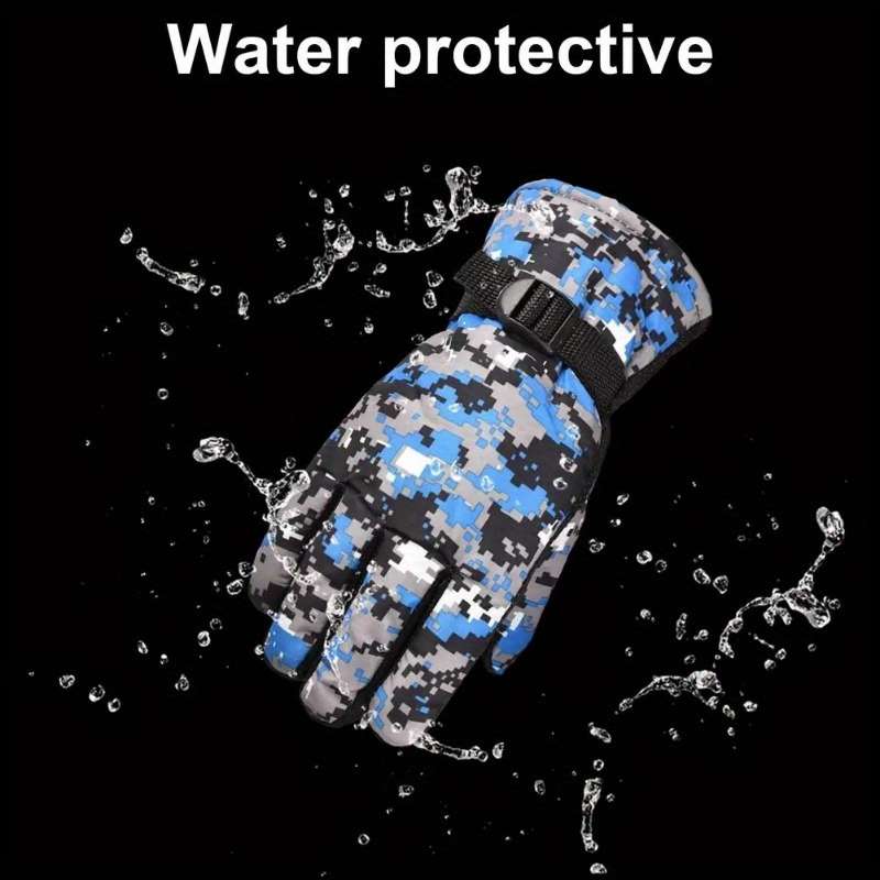 1 Pair Camouflage Grey Warm Gloves