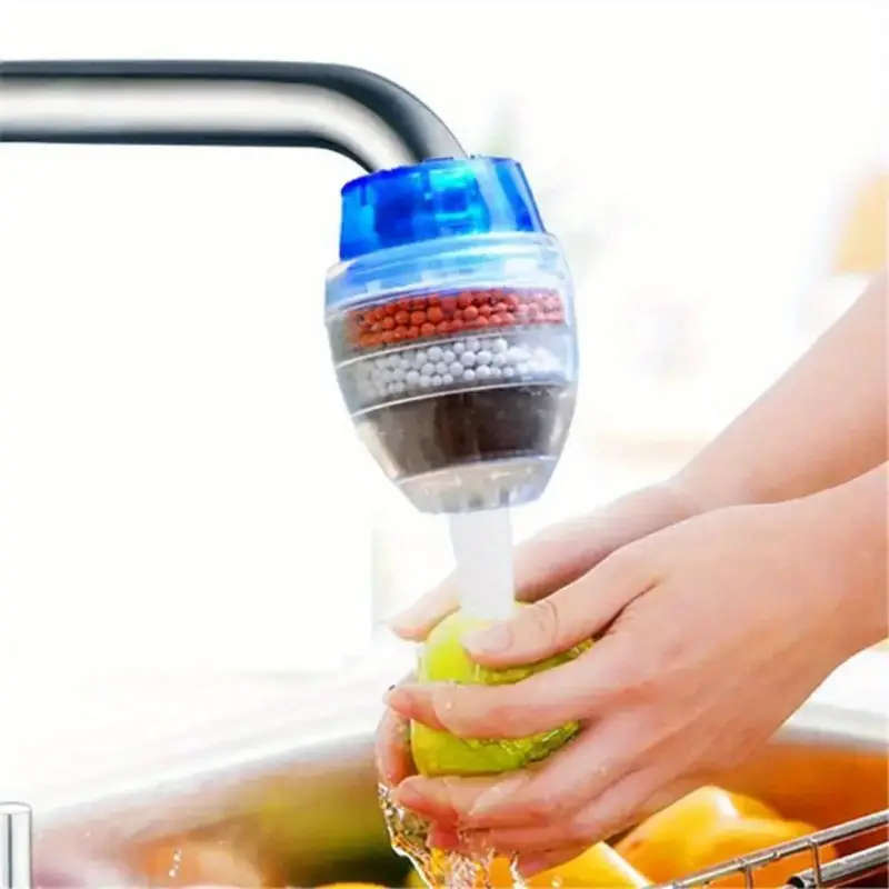 1pc 5-Layer Activated Carbon Faucet Water Filter Universal Thread Uncharged Home Purification Device