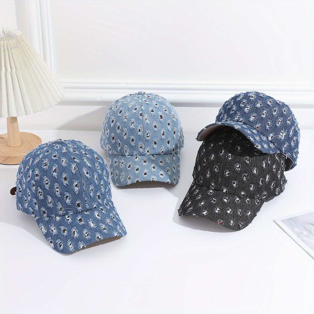Men'S Women'S Denim Wash Baseball Cap With Best Embroidery Breathable Breathable Lightw