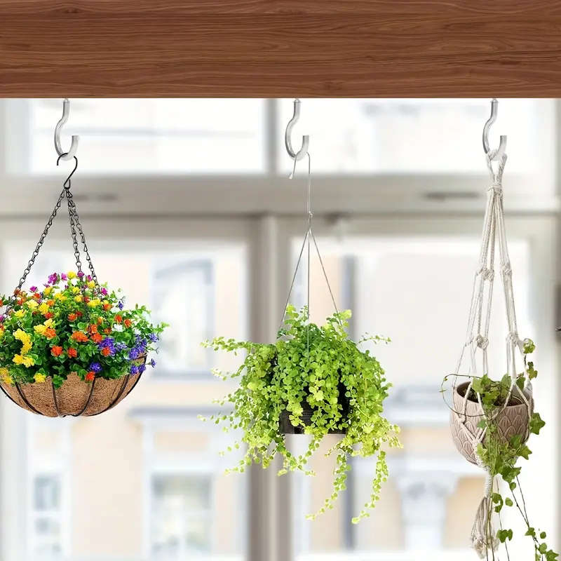 30pcs High Performance Metal Screw Hooks Traditional Style Silvery Easy Assembly Rust-Resistant for