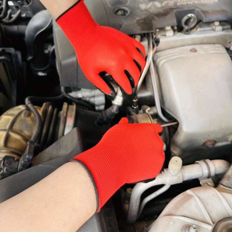 5 Pairs Red Multi Purpose Work Gloves