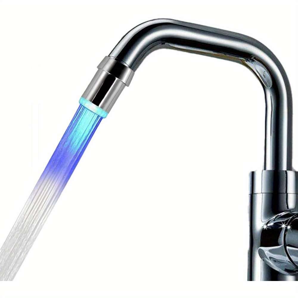 1pc Gradient LED Faucet Light Color Changing Water Stream Plastic Material Fixed LED Tap for