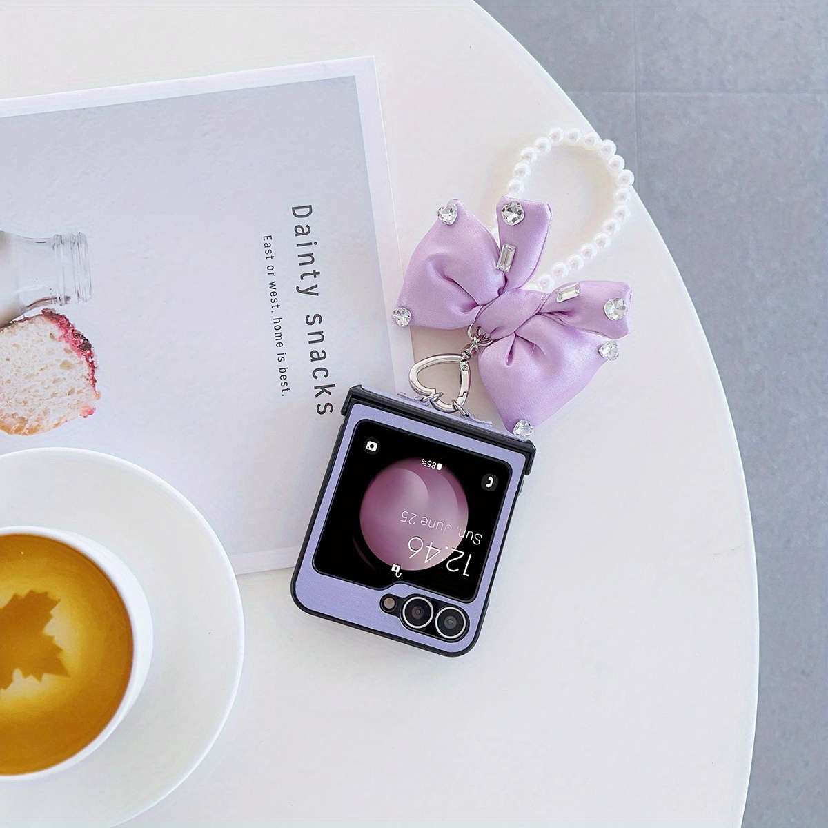 1pc Light Purple For Samsung Galaxy Z Flip 6 Phone Cases