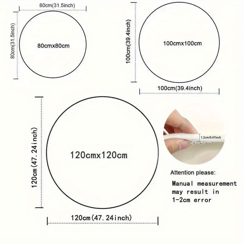 1Pc 39.4x39.4inch 100x100cm Floor Mat