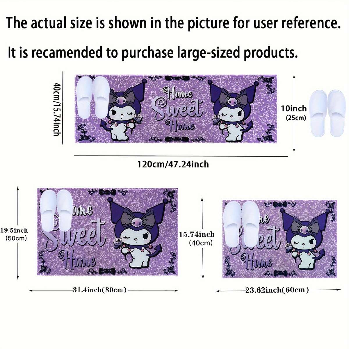 Purple 19.68x31.49inch 50x80cm Floor Mat