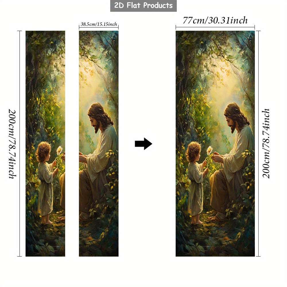 1pc 95.0x209.8cm Jesus Christian Themed Stickers