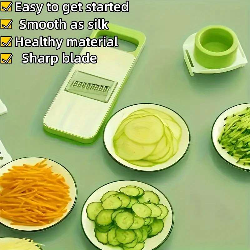 7pcs Professional Grade Kitchen Tools Stainless Steel Slicer with Replaceable Blade Thick and