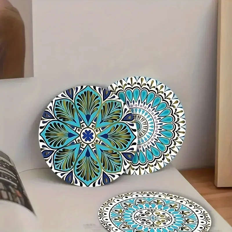 6pcs Floral and Geometric Patterns 10.01x10.01cm, Suitable for Coffee Enthusiasts