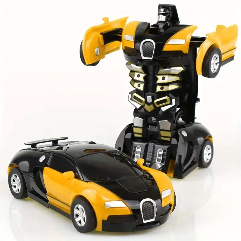 Automatic Button Transforming Car Toy, Featuring Robot Model