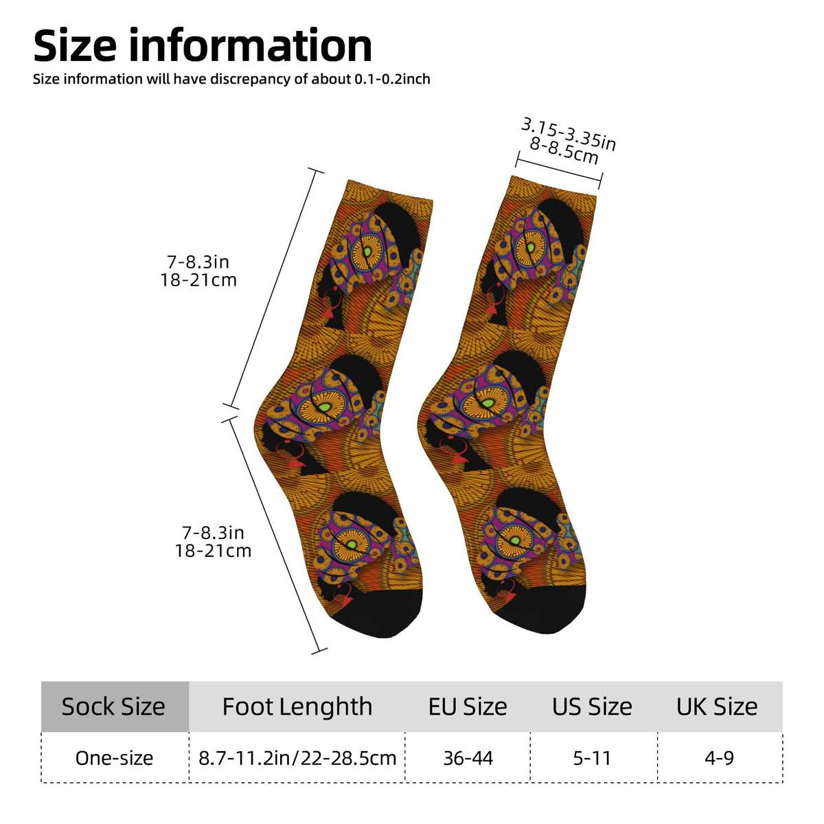 1 Pair Multicolor One Size Socks