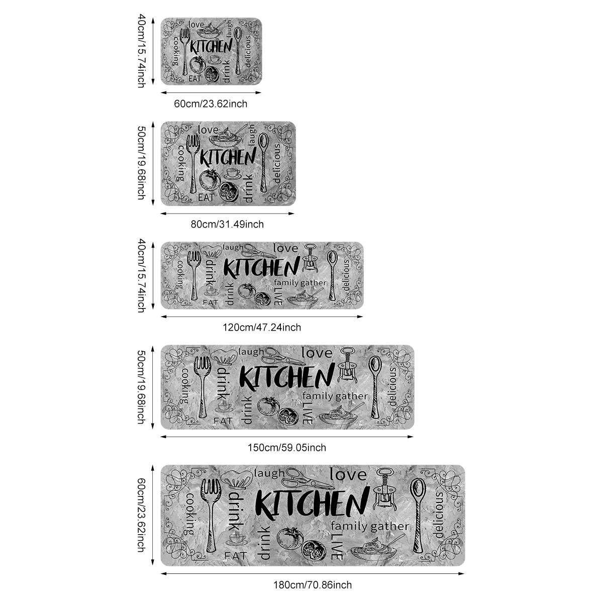 1Pc 23.6x70.9inch 60x180cm Floor Mat