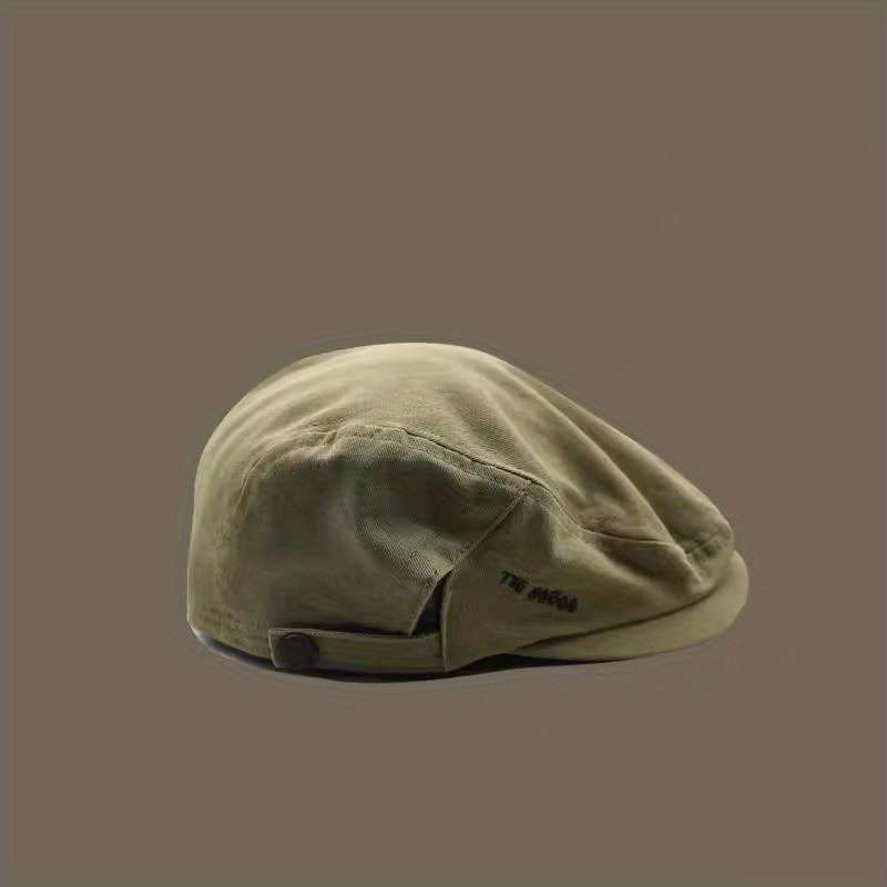 GULESWY Men's Retro British Style Beret Versatile Japanese-Inspired Simple Forward Peaked