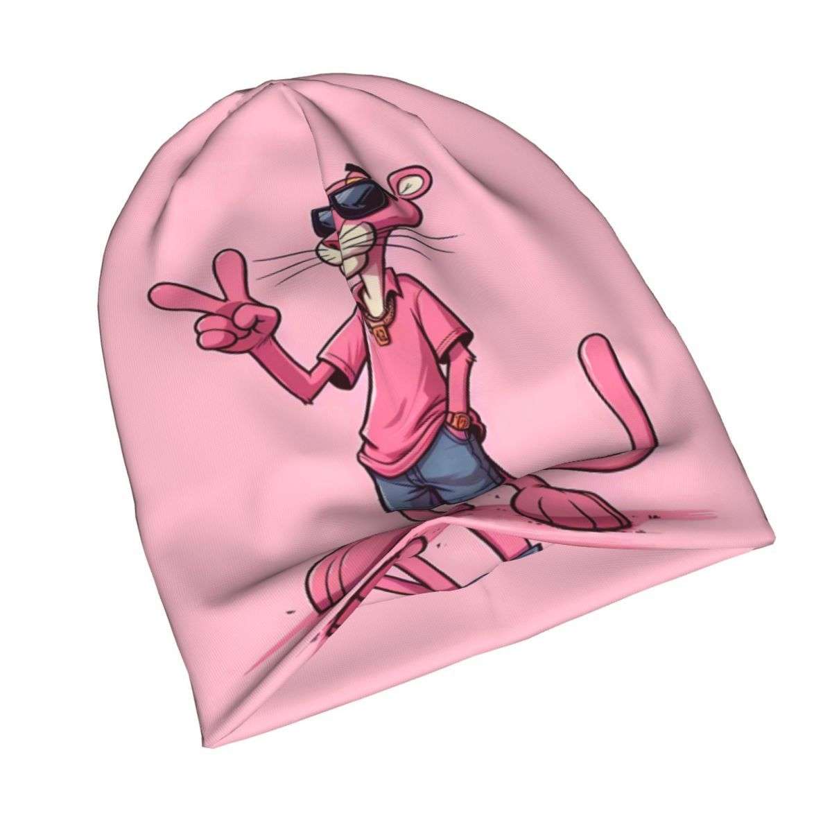 BIIHUDU Fashionable Pink Beanie Cap 95% Polyester 5% Elastane Knitted Hat