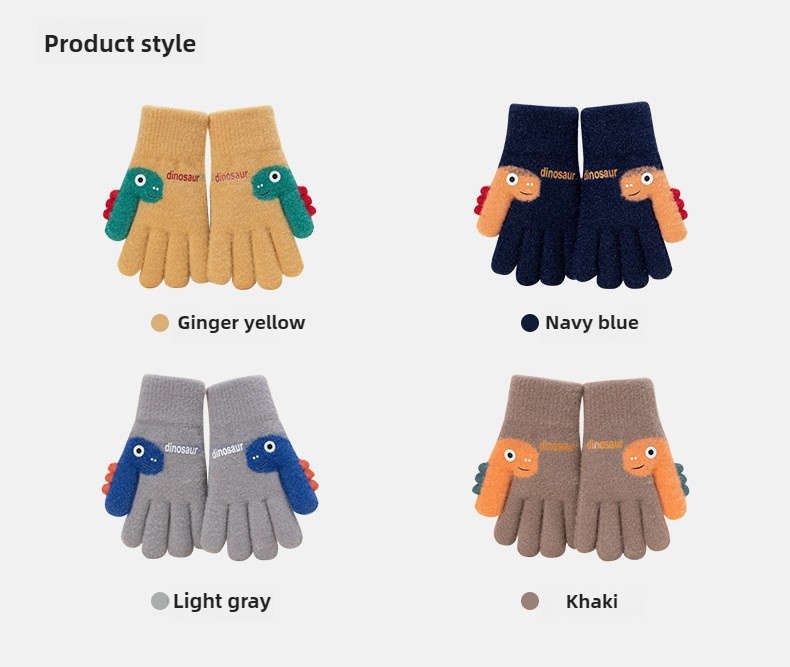 1 Pair Grey Warm Gloves