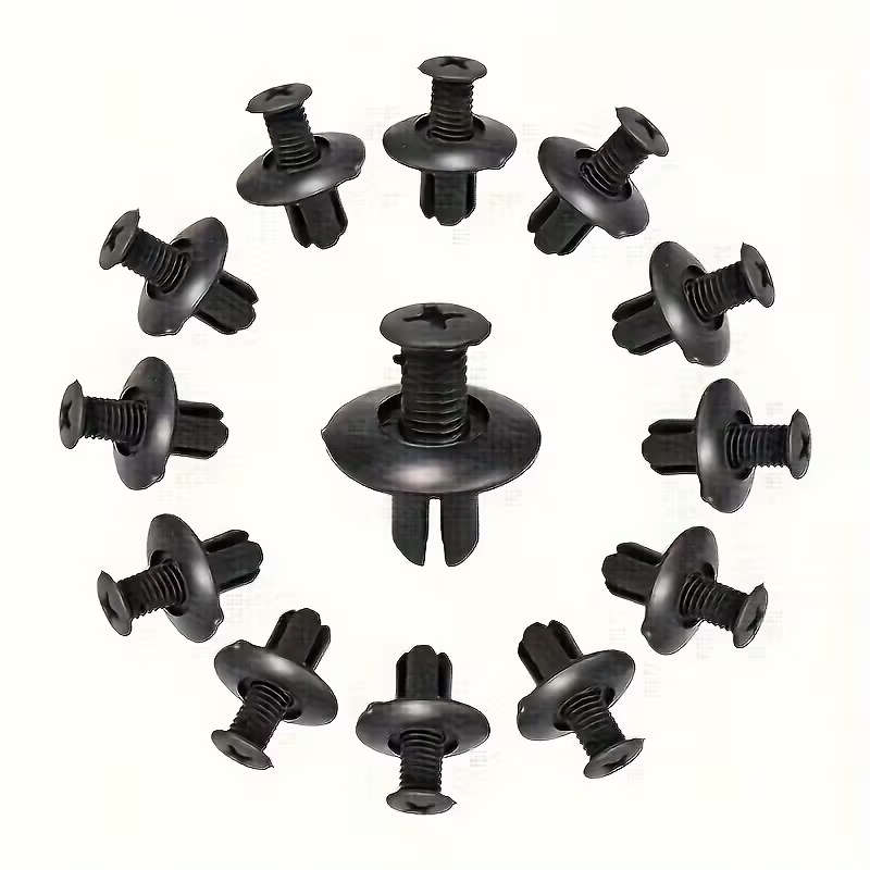 Universal 8mm Clips Plastic Rivets Fasteners Screws For Cars - Pack of 100