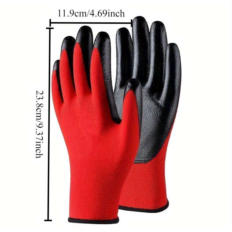 10 Pairs 42g Red And Black Rubber Gloves Quality Multi Purpose Work Gloves