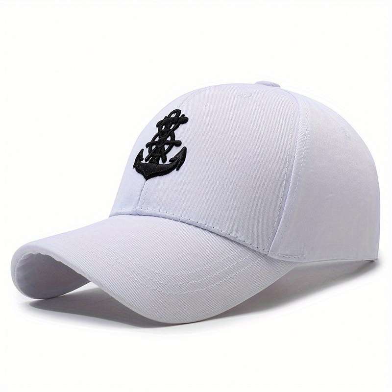 Anchor Baseball Cap Trendy Nautical Design Breathable Polyester Sun Protection Available I