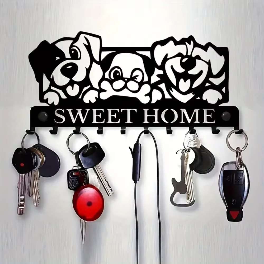 [Charming Appeal] CIFbuy Dog-Shaped Wall Key Holder Adorable Cartoon Puppy Design with "SWEET HOME
