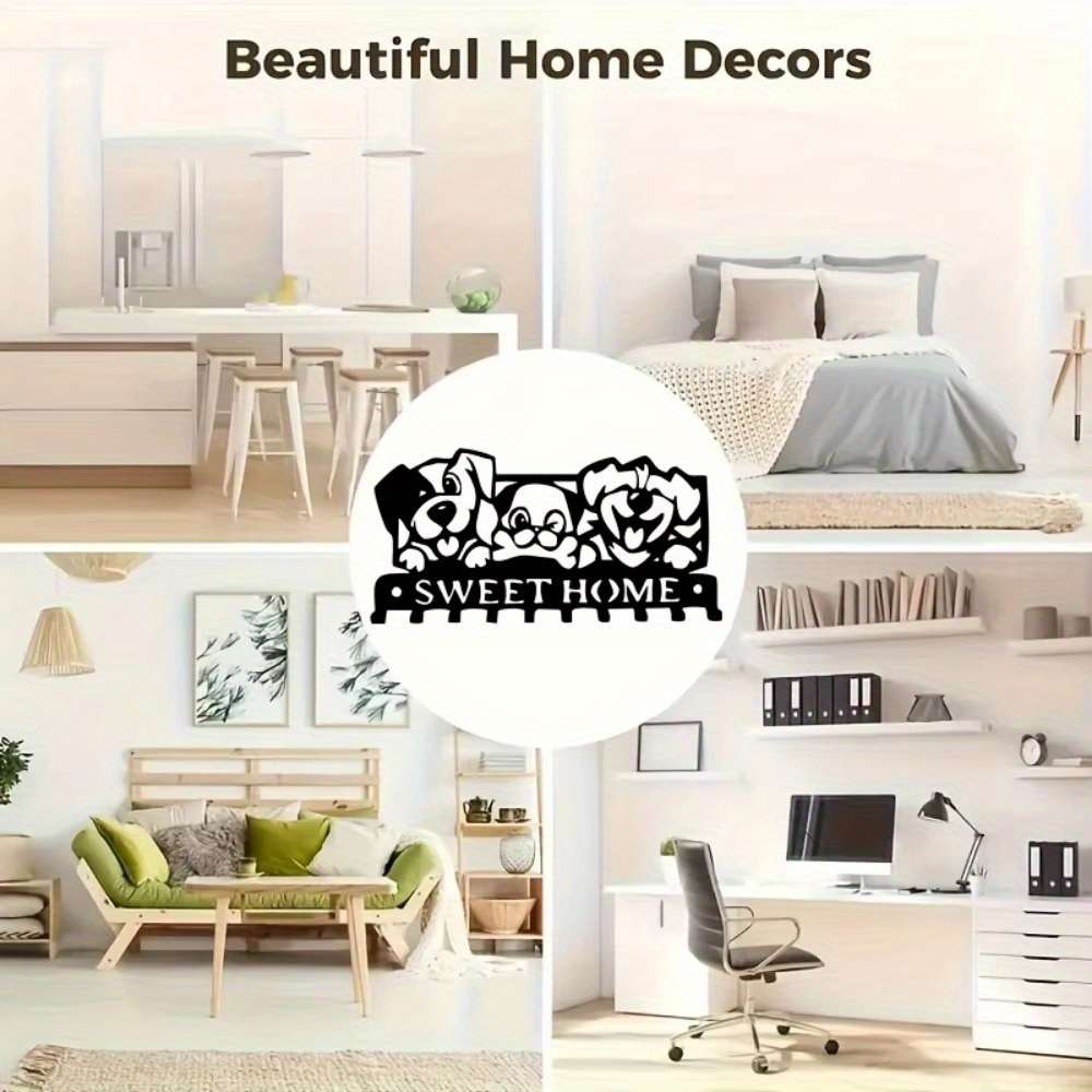 [Charming Appeal] CIFbuy Dog-Shaped Wall Key Holder Adorable Cartoon Puppy Design with "SWEET HOME