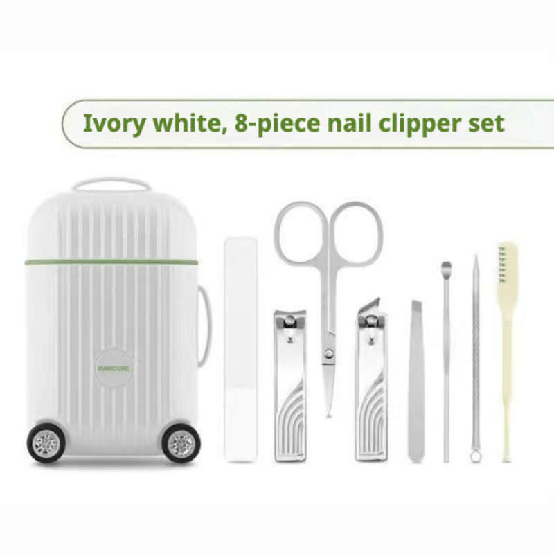8pcs Stainless Steel Nail Clippers Set Mini Luggage Luggage Nail Clippers Set Including File