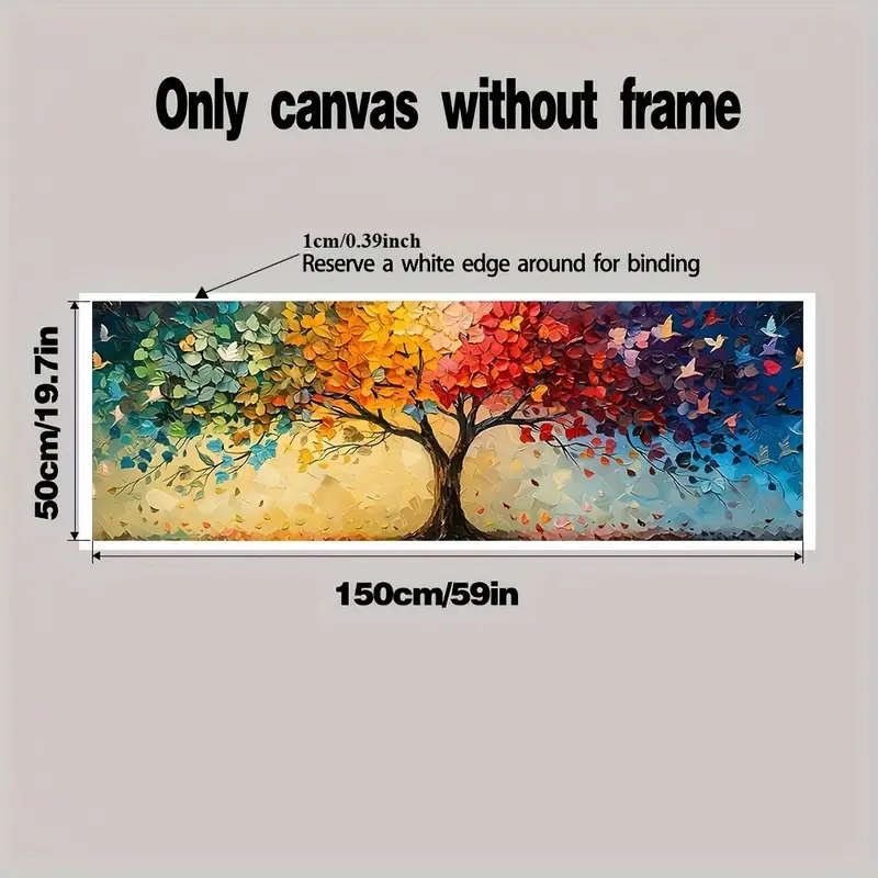 Extra Large Abstract Tree of Life Canvas Art - Contemporary Geometric Design, Spring & Summer