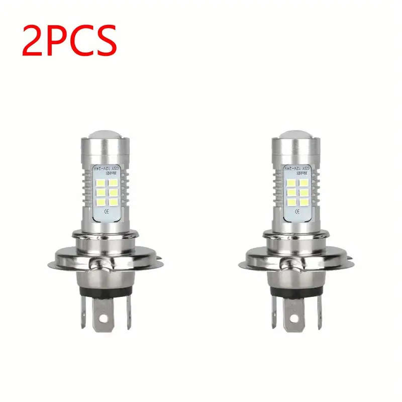 2pcs H4 LED Headlights Car Fog Waterproof LED Bulb 9003 12V 24V 6000K