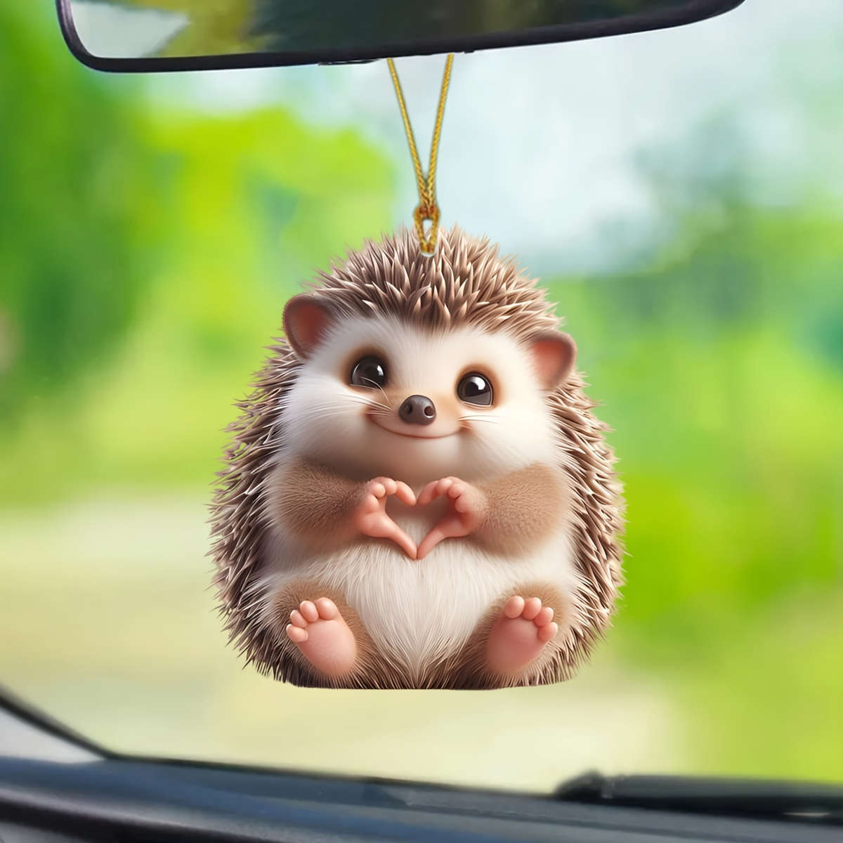 2D Flat Acrylic Hedgehog Crystal Pendant