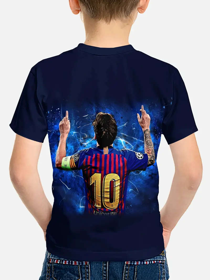 Kids Soccer T-Shirt, Crew Neck - Size: 9-10Y