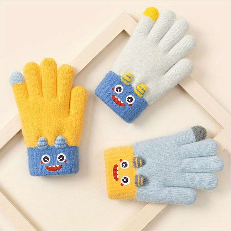 1 Pair Yellow Warm Gloves