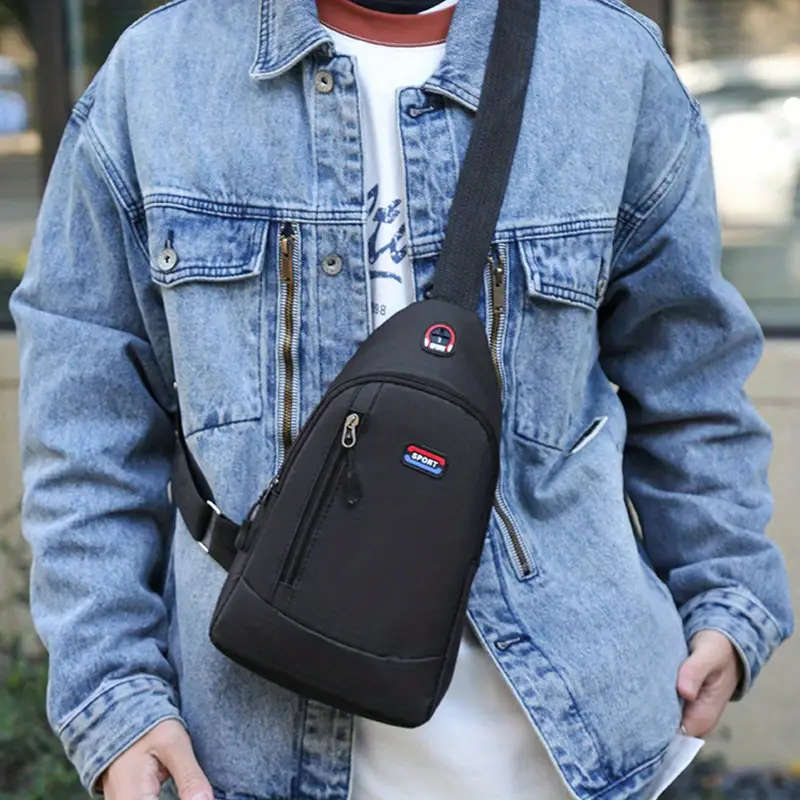 1pc Sports Chest Bag Waist Bag Casual Nylon Canvas