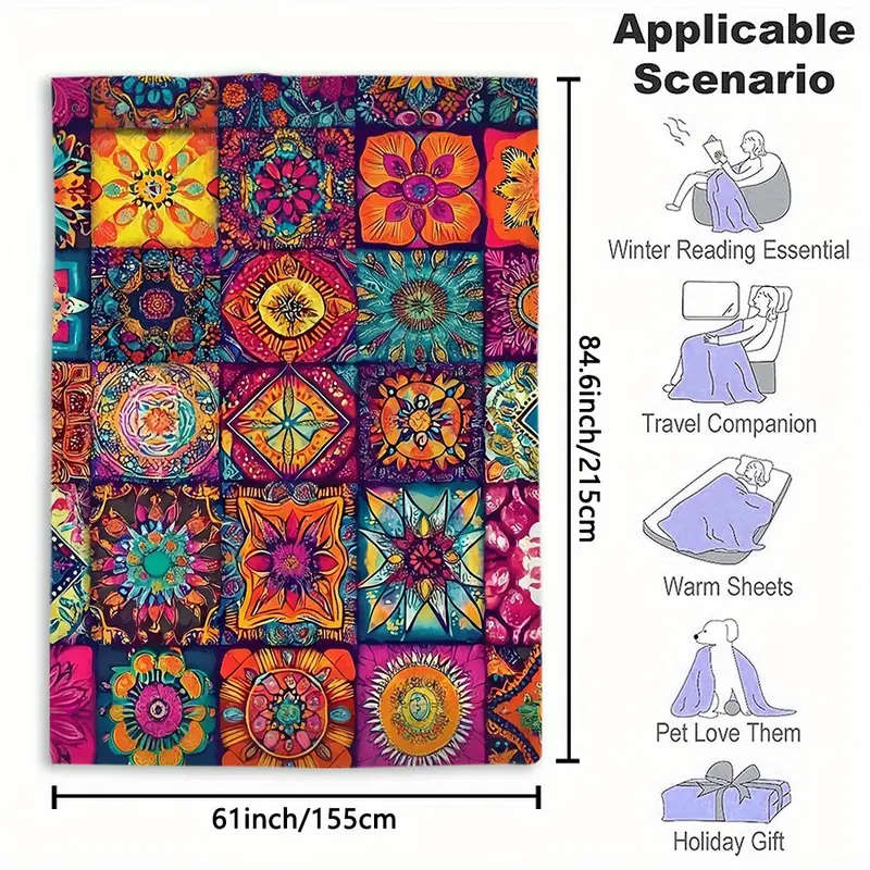 1 Bohemian Patchwork Blanket 155CM*215CM