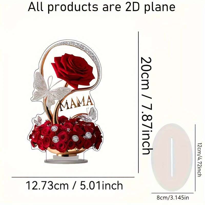 2D Flat Acrylic Rose A Gift Of Roses