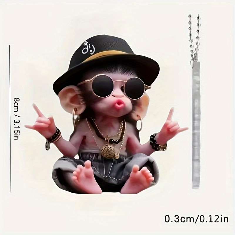2D Flat ~ Acrylic ~ A Funny Monkey Decorative Pendant Used