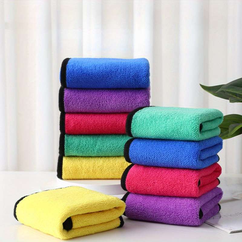 5pcs Super Absorbent Microfiber Dishcloths Non-Shedding Quick-Drying Multi-Purpose Cleaning