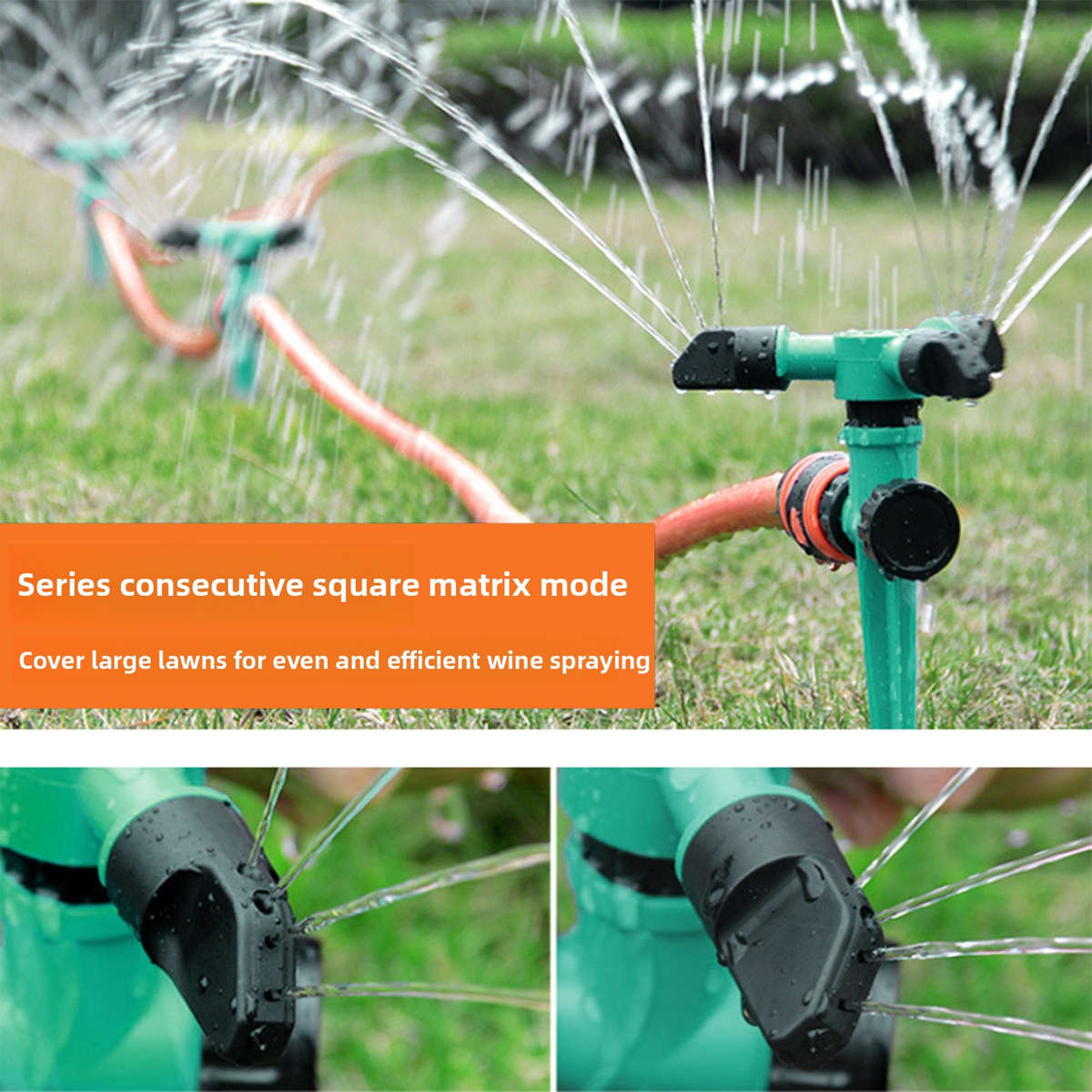 3 Arm 360 Degree Rotating Multi Head Garden Sprinkler