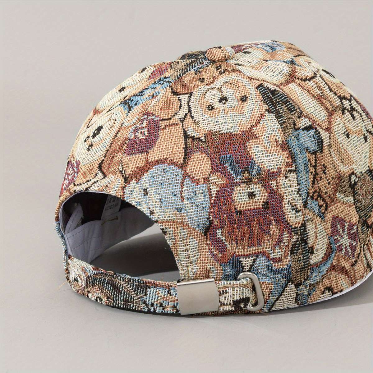 1pc Adjustable Teddy Bear Baseball Cap Lightweight Breathable Polyester with Cute Cartoon Be