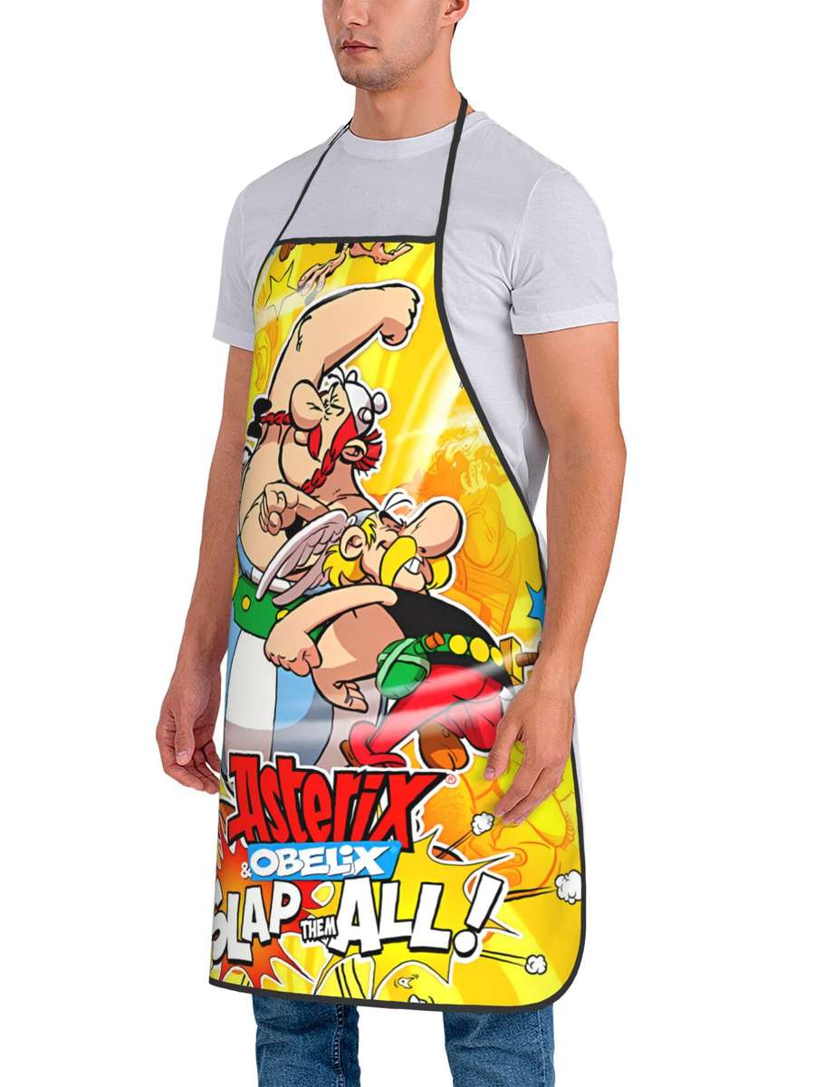 Biihudu Anime Apron For Men Women Retro Style Astrix Oblix Graphic Print Durable Kitch