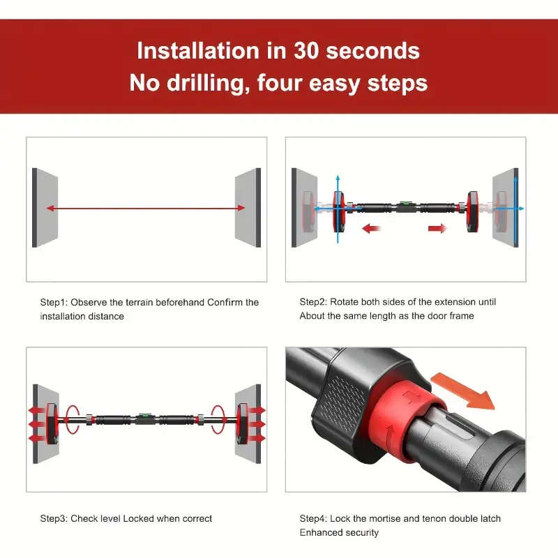 Adjustable Door Pull Bar For Home Fitness Equipment