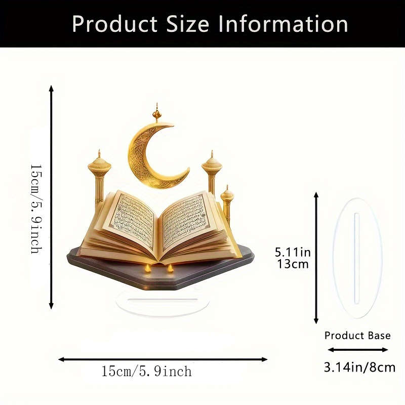 1pc 2D Flat Elegant  Acrylic Crescent Moon Tabletop Decoration Boho Style Golden