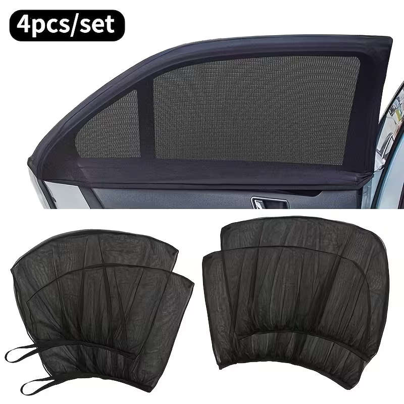 4-Piece Pack Of Black Mesh Car Window Screen