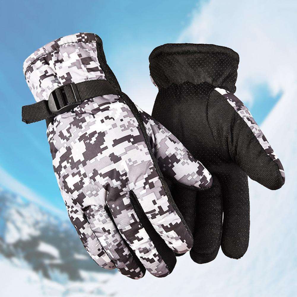1 Pair Camouflage Grey Warm Gloves