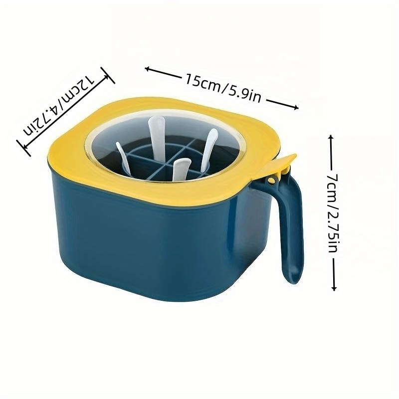 1pc 4-in-1 Large Capacity Seasoning Box with Lid and Spoon Durable ABS Material Four Compar