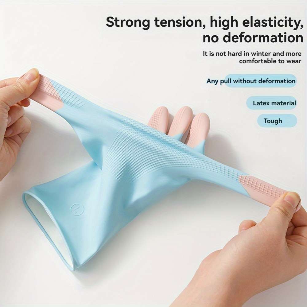 1 Pair Green Size M Household Cleaning Gloves