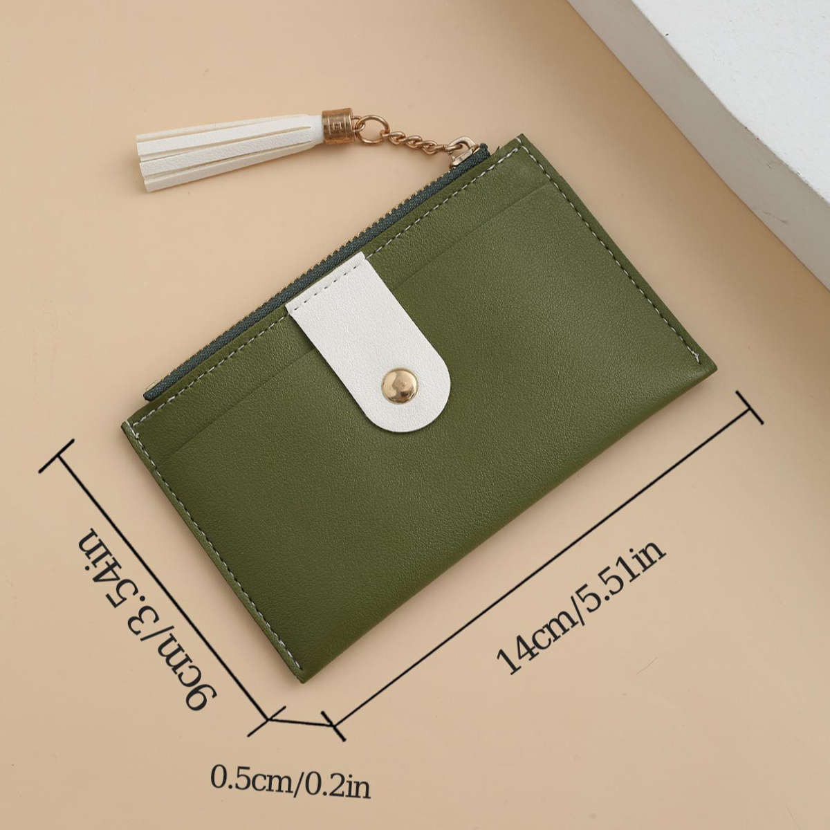 Sleek Black Zipper Card Holder