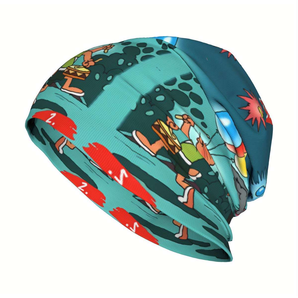 Biihudu Men'S Wolf Rabbit Beanie Caps Polyester 95% Elastane 5% Funky Fashion Knitting For