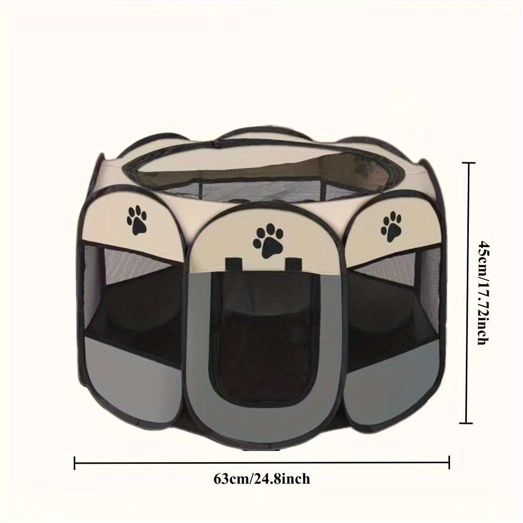 1pc Beige+gray size Size: 73*73*43cm (Foldable)Pet Cage