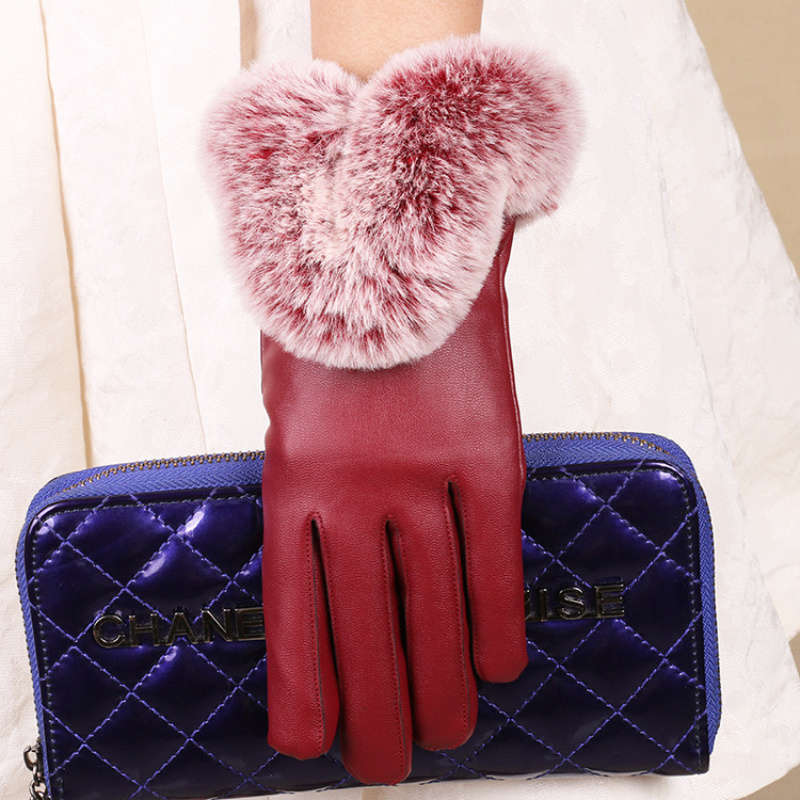 1 Pair Red One Size Warm Gloves