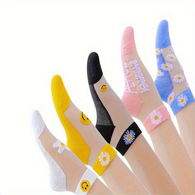 5 Pairs Of Random Colors One Size High Elastic Socks