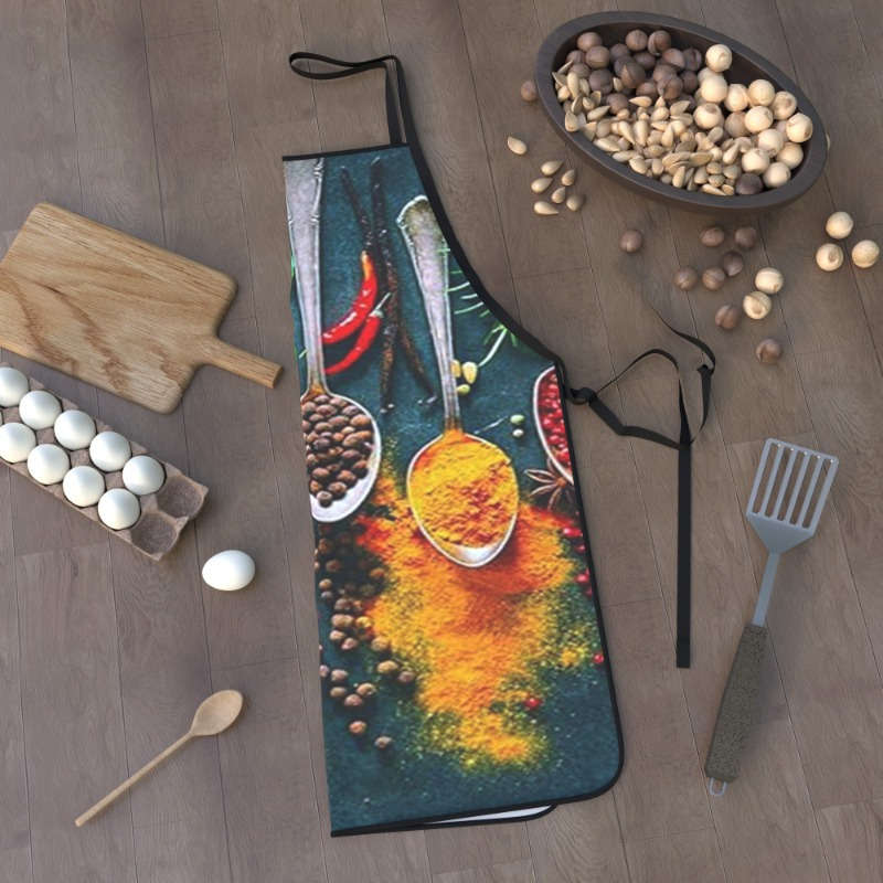 1pc Vibrant Spice Design Kitchen Apron Extra Large Sleeveless Durable Polyester Ideal for Cook