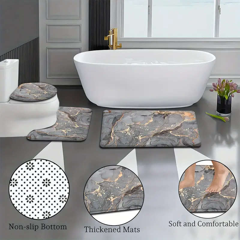 4-Piece Marble Bath Mat